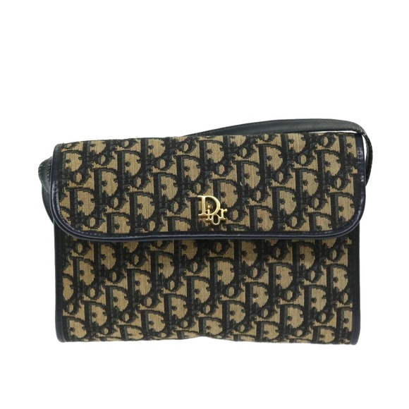 Christian Dior Trotter Canvas Shoulder Bag Navy Auth 69408 - Picture 13 of 16